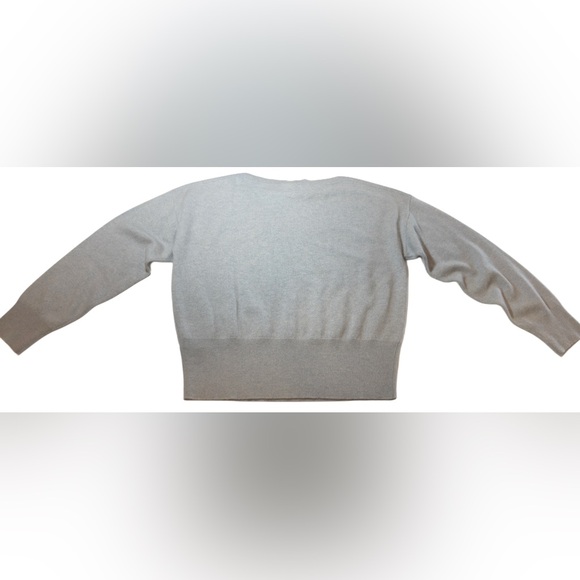 NWOT J. Crew Heather Grey 100% Cashmere  Cropped Boatneck Sweater, Size L - Picture 5 of 11